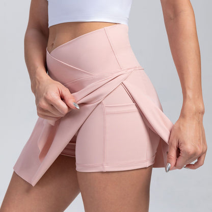 High-Waisted Yoga Skirt Shorts for Fitness and Running