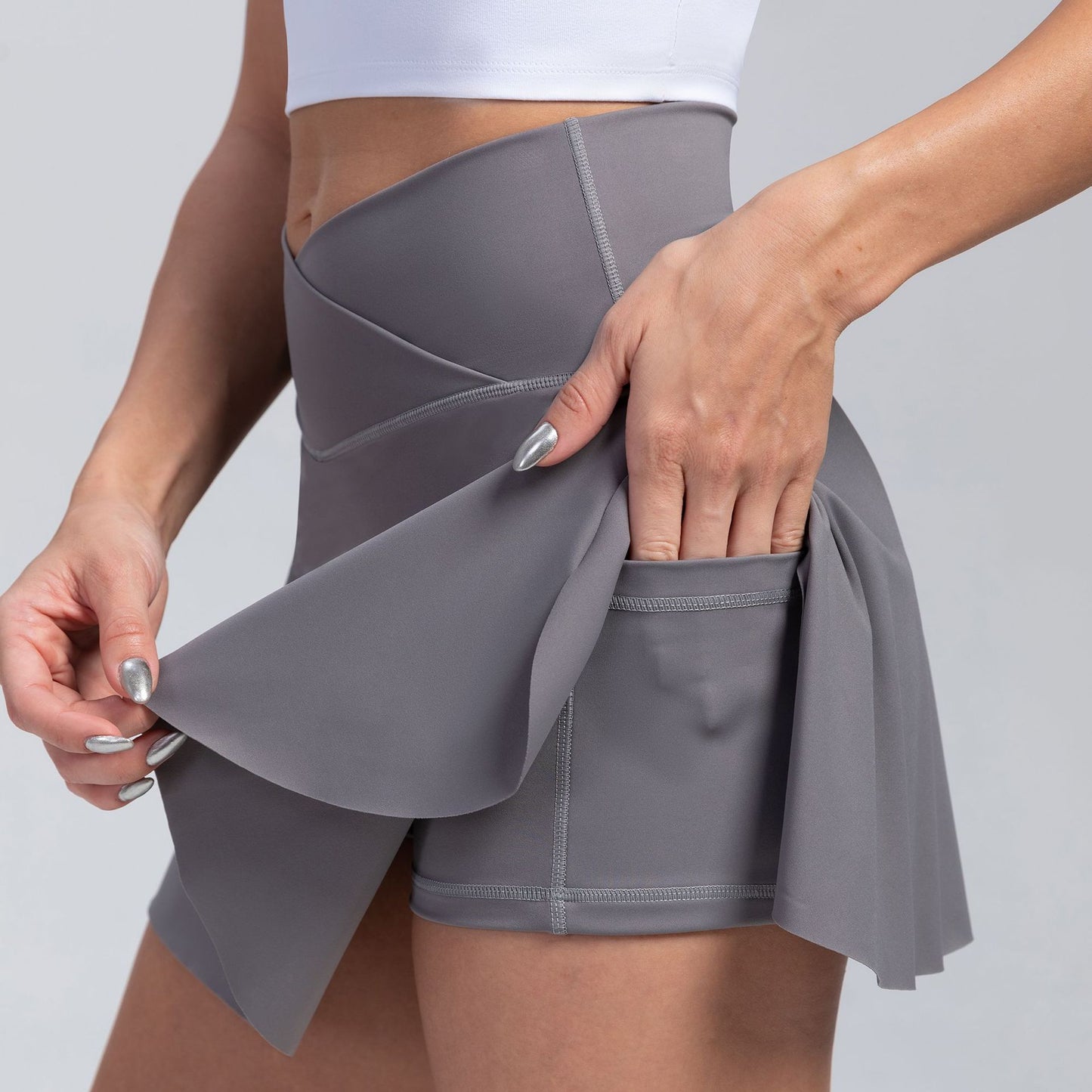 High-Waisted Yoga Skirt Shorts for Fitness and Running
