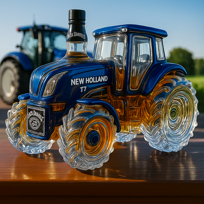 Handcrafted Whisky Decanter Shaped Like a New Holland T7 Tractor