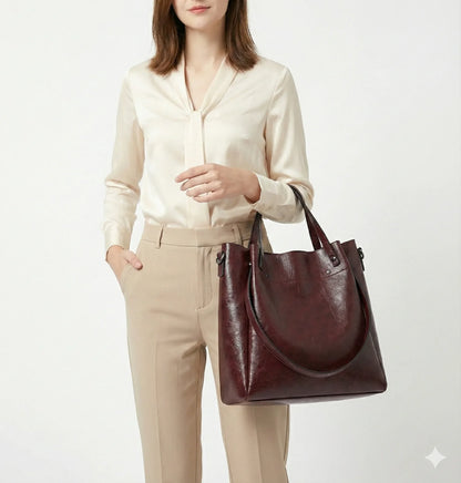 Genuine Leather Handbag - Maelis