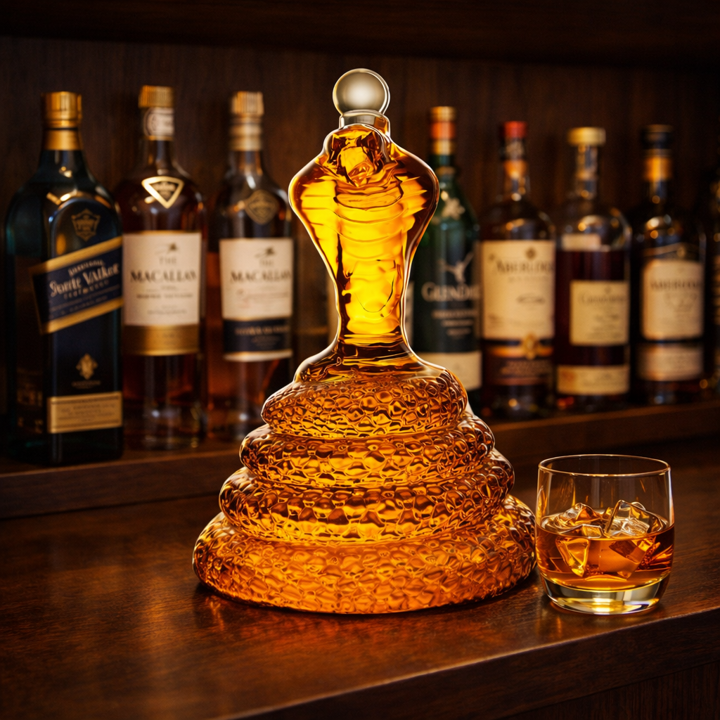 Cobra Whisky Decanter – Sculptural Elegance