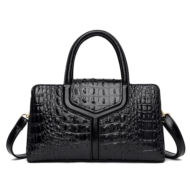 Handbag in Genuine Leather - Crock