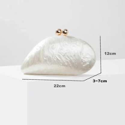Livia Pearl Shell Acrylic Clutch Bag