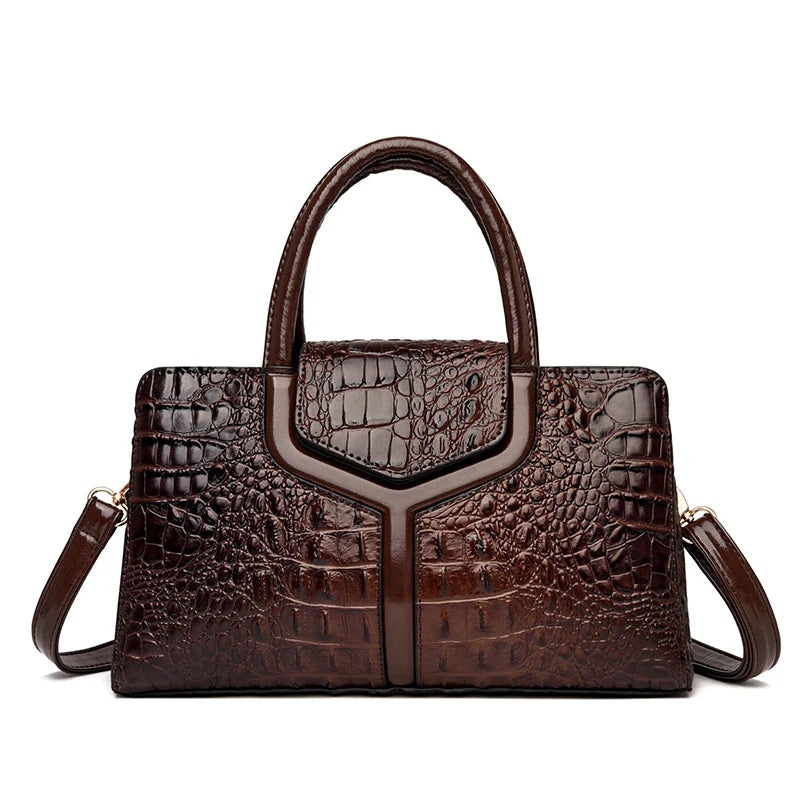 Handbag in Genuine Leather - Crock
