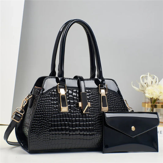 Handbag and Wallet Set in Genuine Leather - Vian