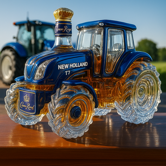 Handcrafted Whisky Decanter Shaped Like a New Holland T7 Tractor