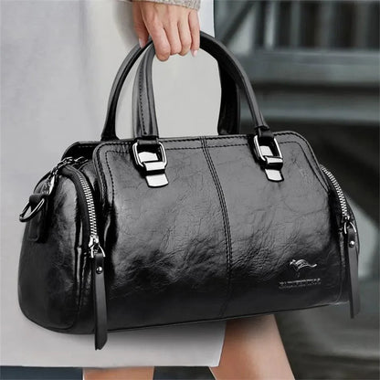 Genuine Leather Handbag - Jade