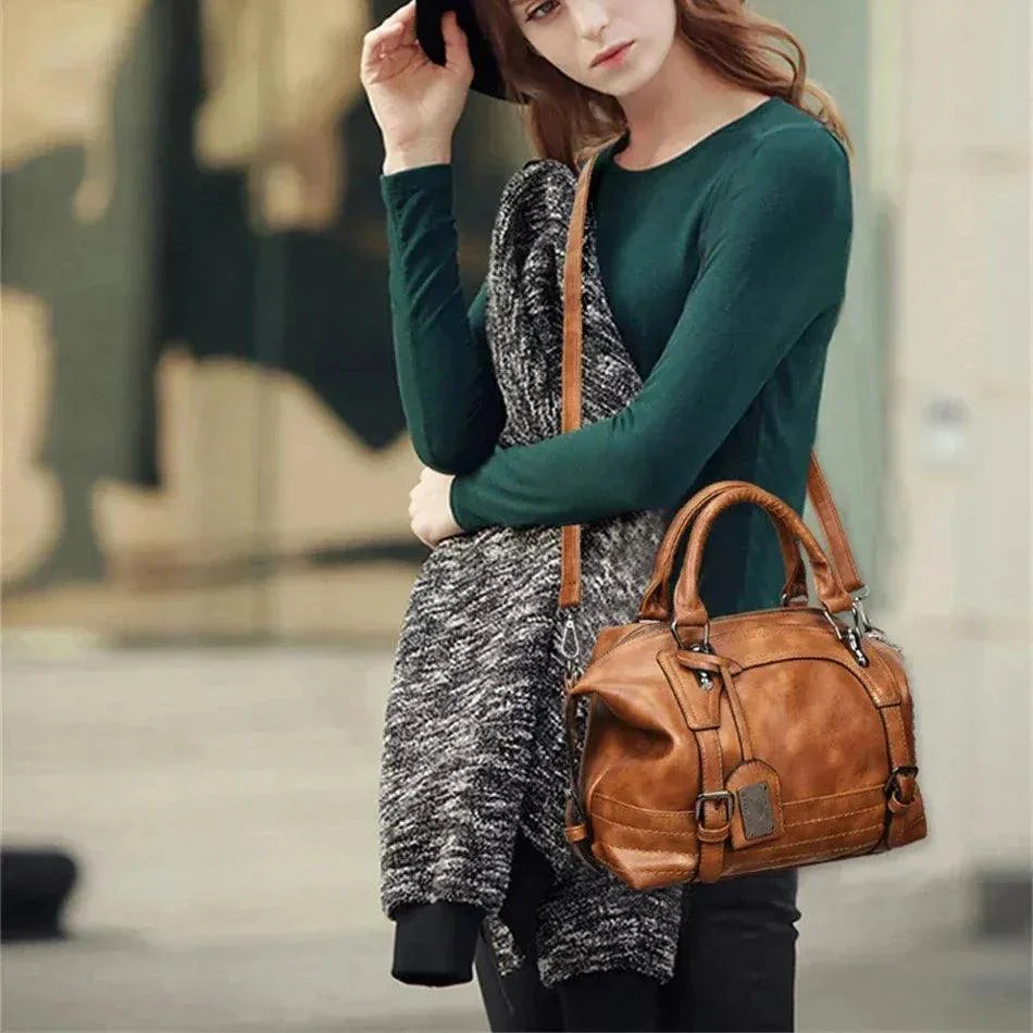 Genuine Leather Handbag - Rafaela