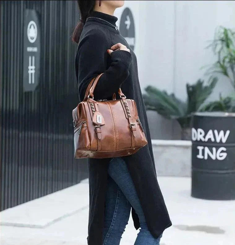 Genuine Leather Handbag - Lia